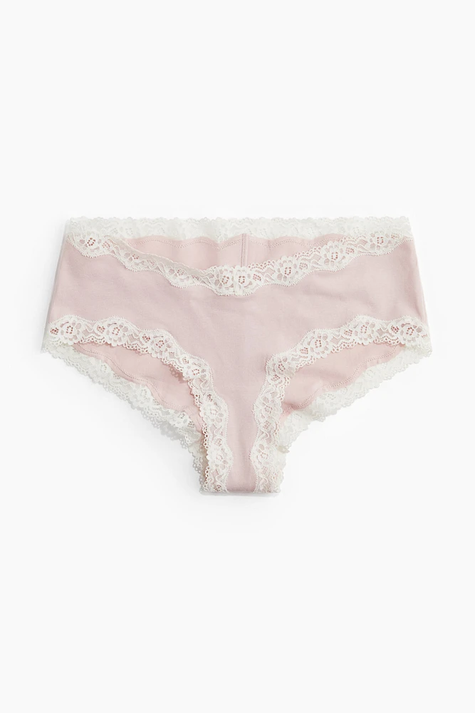 MAMA 3-Pack Lace-Trimmed Cotton Hipster Briefs