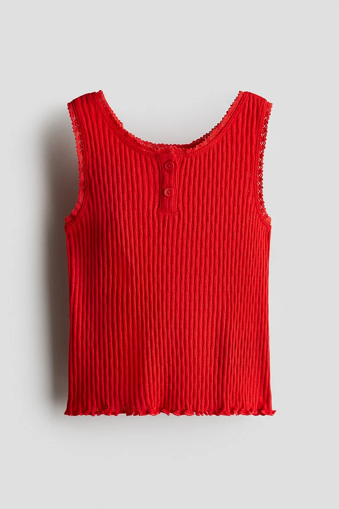 Camisole en pointelle de coton