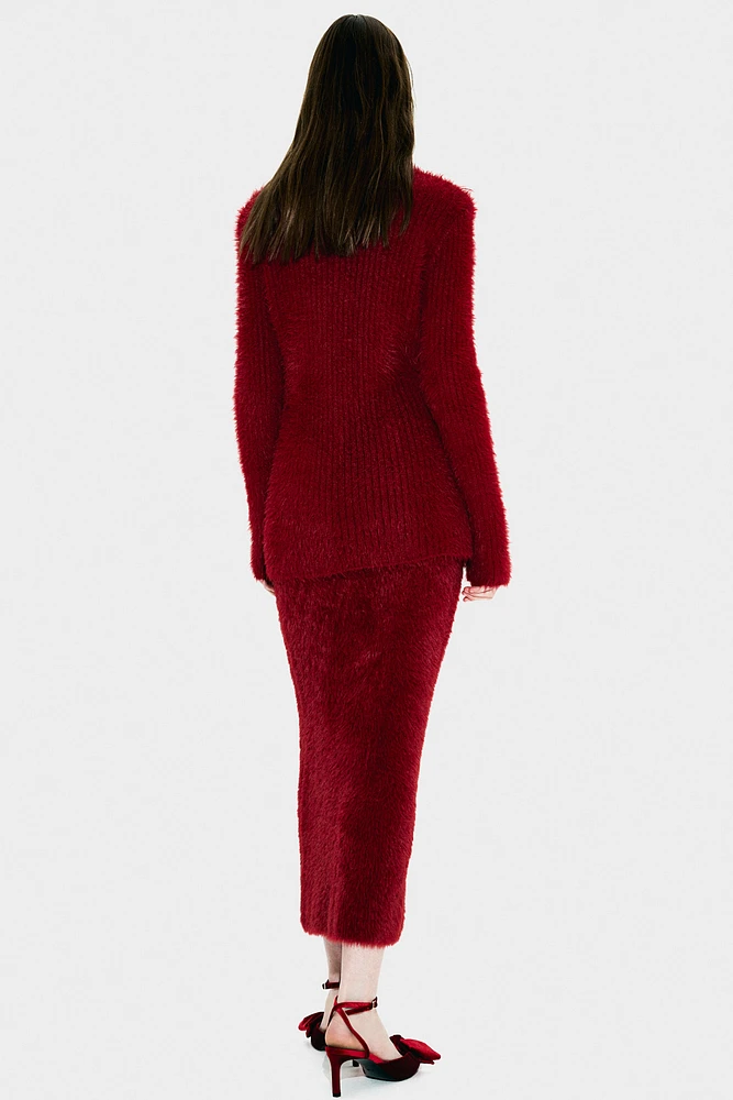Fluffy-Knit Skirt
