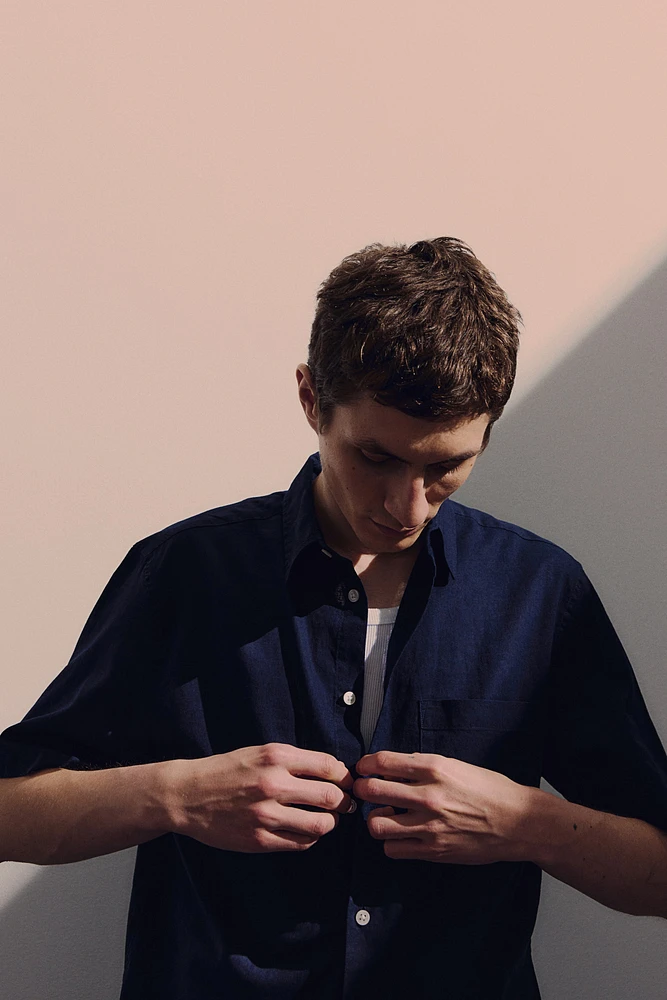 Regular Fit Linen-blend Shirt