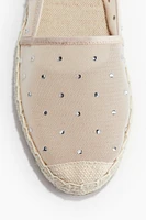 Embellished Mesh Espadrilles