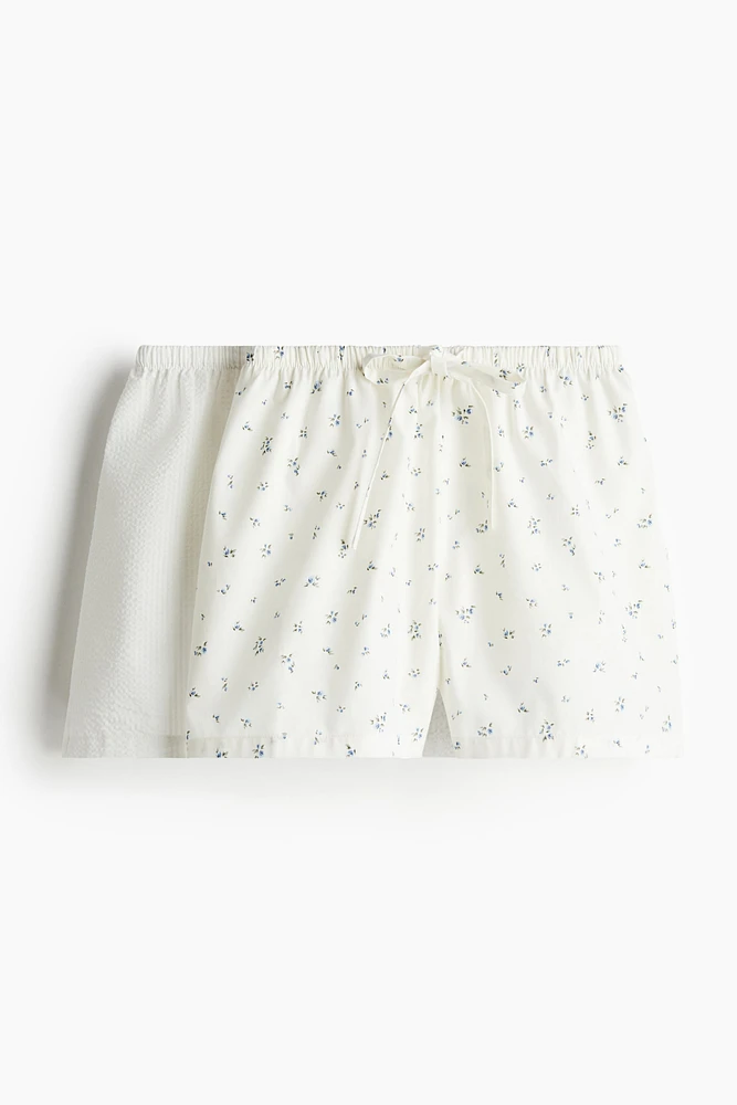 Lot de 2 shorts pyjama en popeline coton