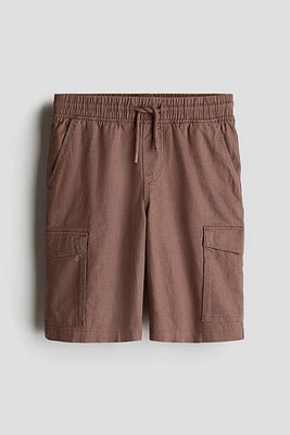 Linen-Blend Cargo Shorts