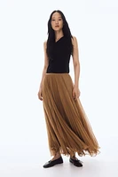 Sheer Pleated Skirt