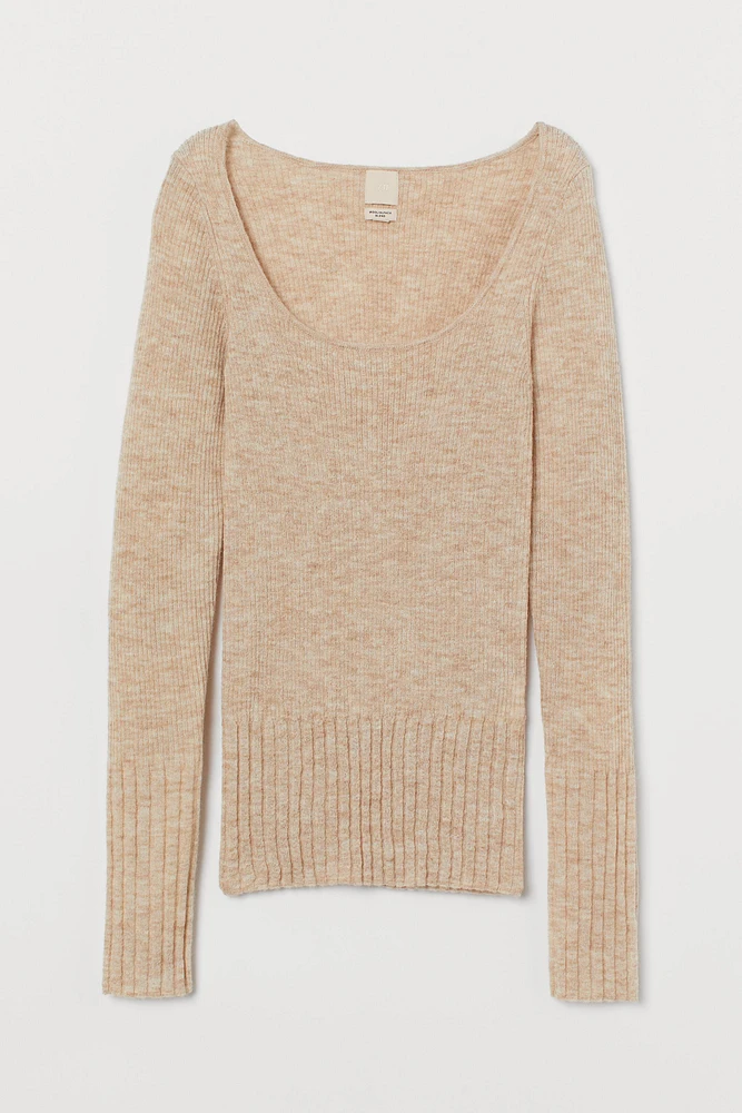 Rib-knit Wool-blend Sweater