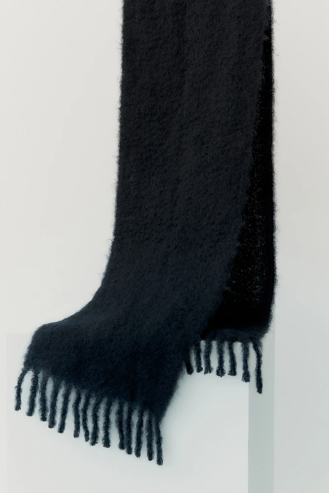 Fuzzy Mohair-Blend Scarf