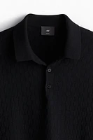 Slim Fit Textured-knit Polo Shirt