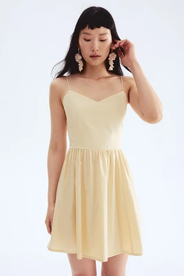Cotton Dress with Flared Skirt