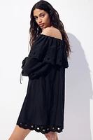 Off-the-shoulder Cotton Dress