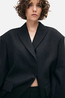 Wool-Blend Single-Breasted Jacket