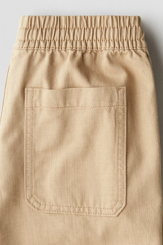 Pantalon ample en sergé de coton