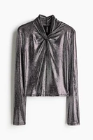 Shimmery Twist-Detail Top