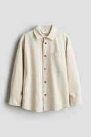 Long-sleeved Linen-blend Shirt