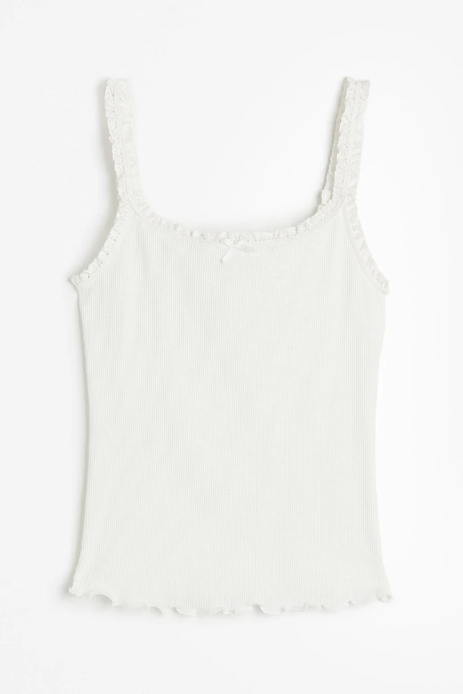 Lace-trimmed Tank Top