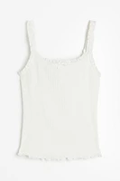 Lace-trimmed Tank Top