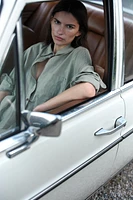 Oversized Linen-Blend Shirt
