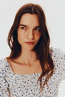 Robe smockée en popeline