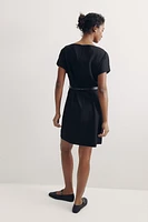 Belted Twill Dress