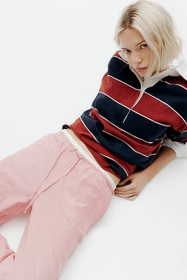 Pantalon en popeline avec double ceinture