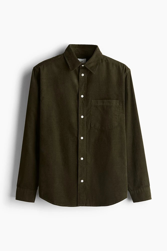 Chemise Coupe Classique en velours côtelé