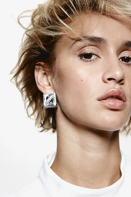 Cube-Shaped Hoop Earrings