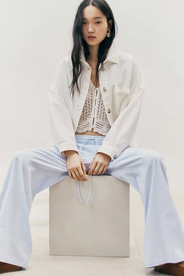 Pantalon en crépon avec cordon de serrage