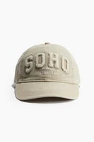 Embroidered-motif Twill Cap