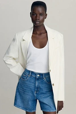 Short taille haute en denim