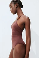 Padded-Cup One-Shoulder Swimsuit