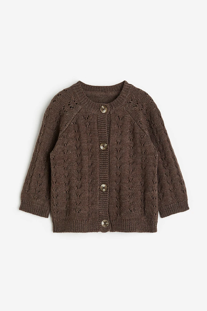 Pointelle-knit Cardigan