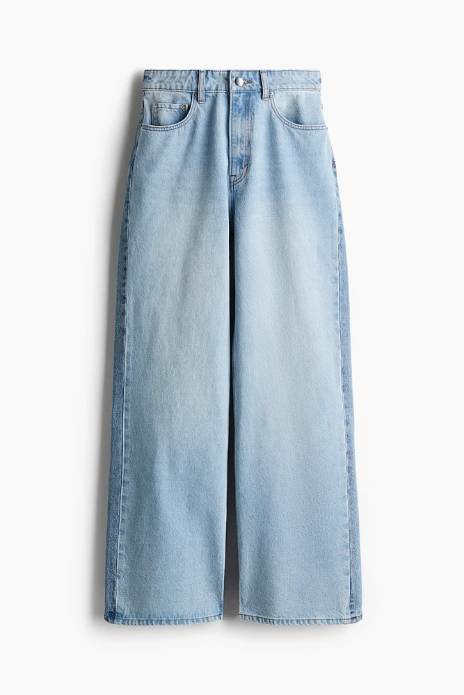 Wide-Leg Two-Toned Jeans