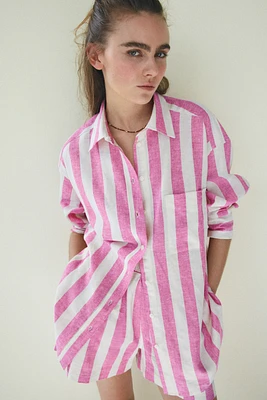 Oversized Linen-Blend Shirt