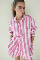 Oversized Linen-Blend Shirt