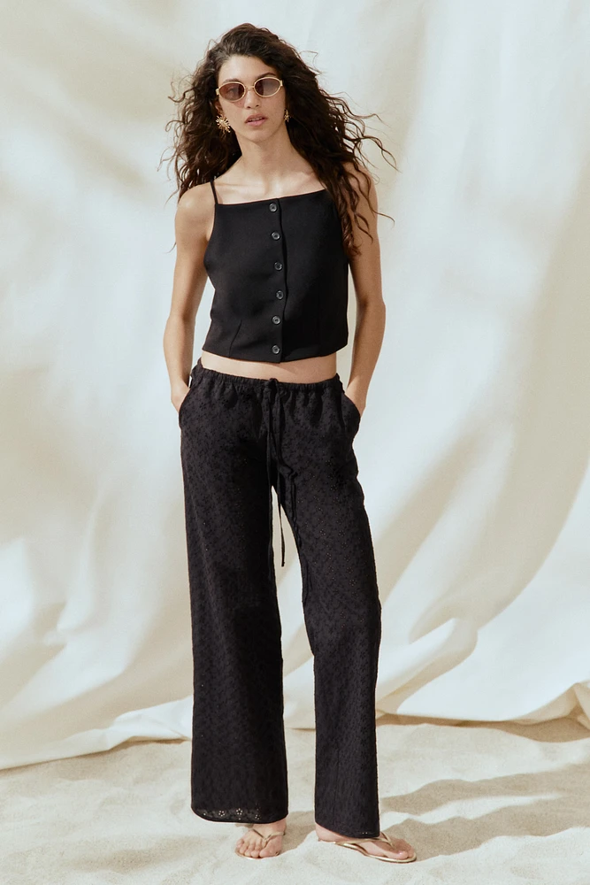 Pantalon droit avec cordon de serrage