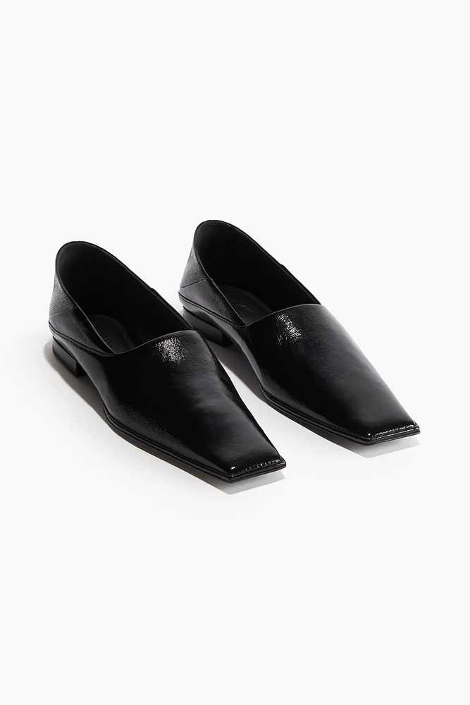 Square-Toe Leather Loafers