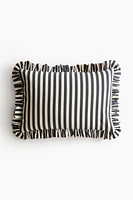 Ruffle-Trimmed Cotton Cushion Cover