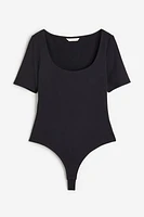 Short-sleeved Thong Bodysuit