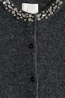 Rhinestone-Embellished Cardigan