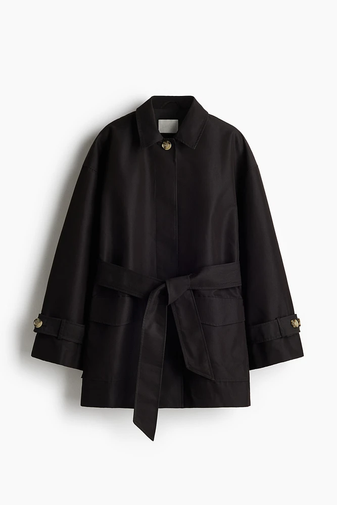 Veste en sergé avec ceinture à nouer