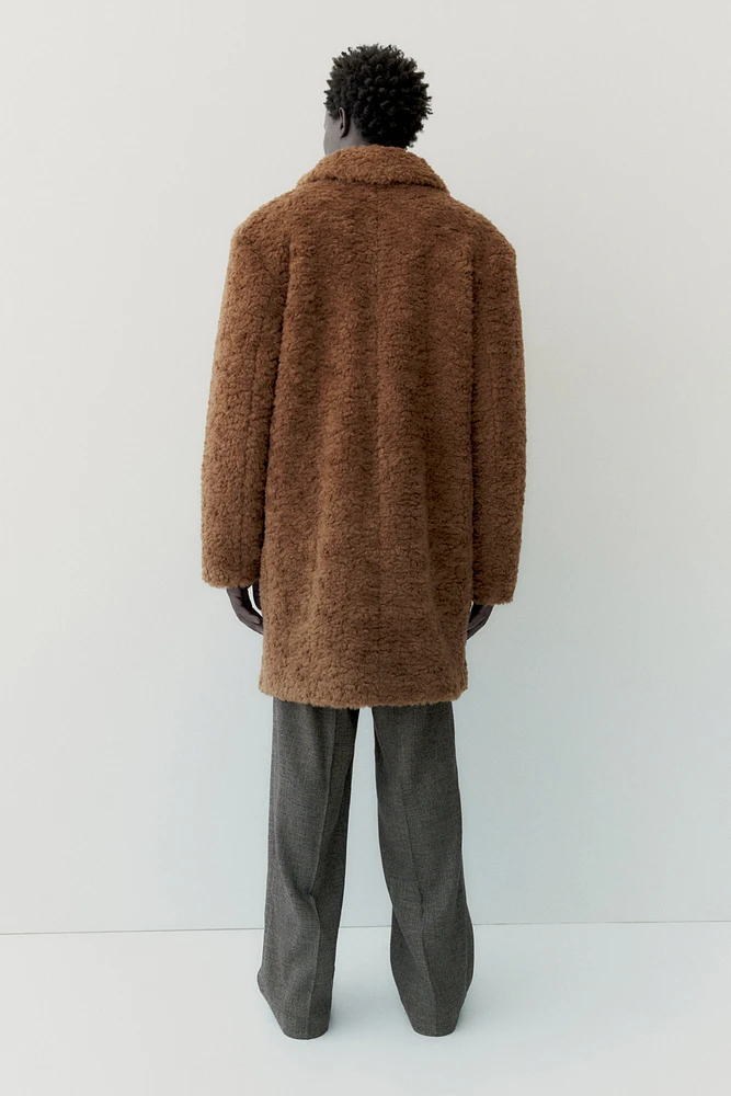 Single-Breasted Teddy Fleece Coat