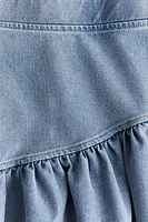 Flounced Denim-look Skirt