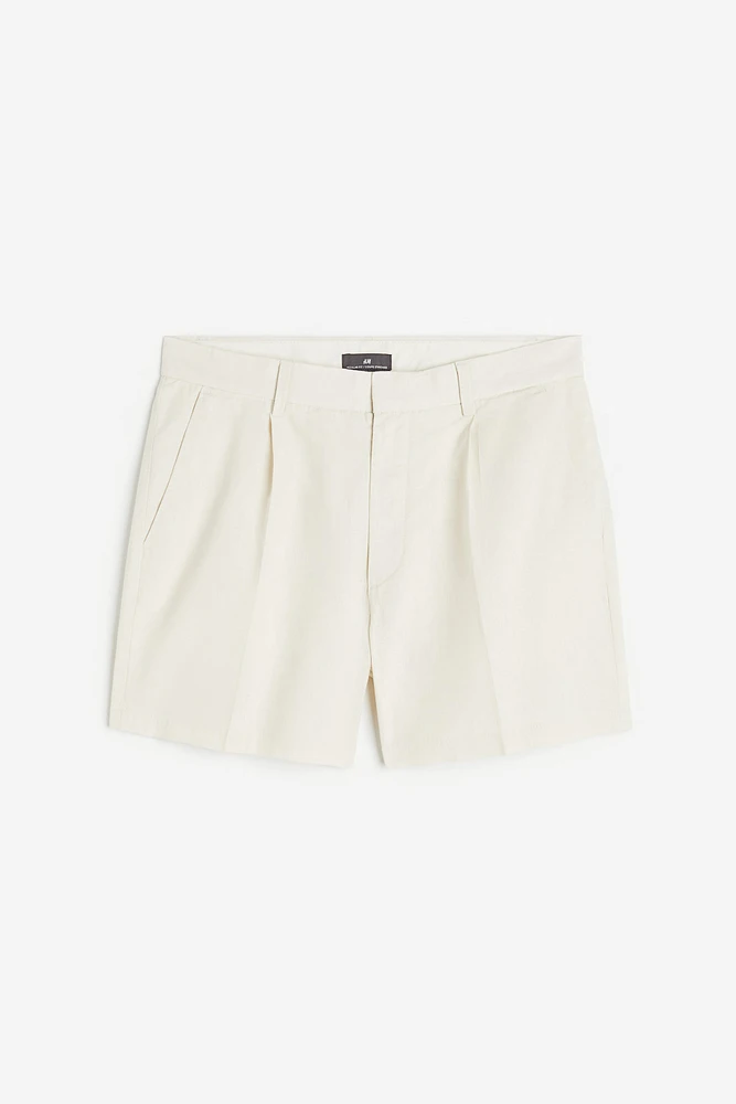 Regular Fit Linen-blend Tailored-look Shorts