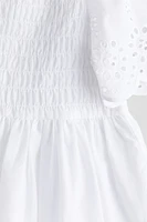 Cotton Dress with Eyelet Embroidery