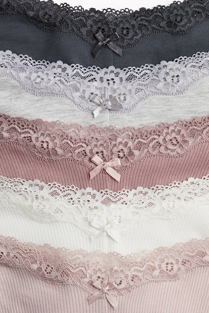 5-pack Cotton and Lace Hipster Briefs