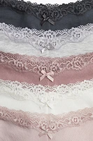 5-pack Cotton and Lace Hipster Briefs
