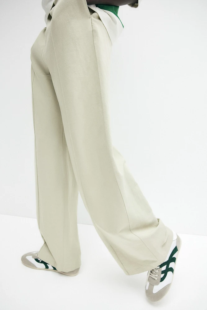 Linen-Blend Pants