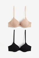 2-pack Padded Cotton T-shirt Bras