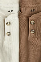 2-pack Ribbed Henley Shirts