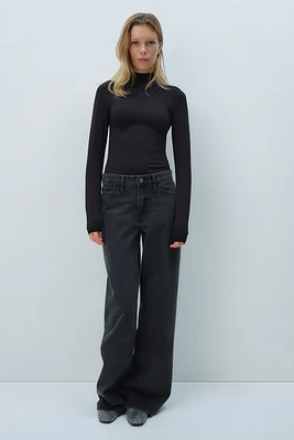 Mock Turtleneck Jersey Top