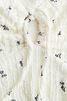 Crinkled Flutter-Sleeved Top
